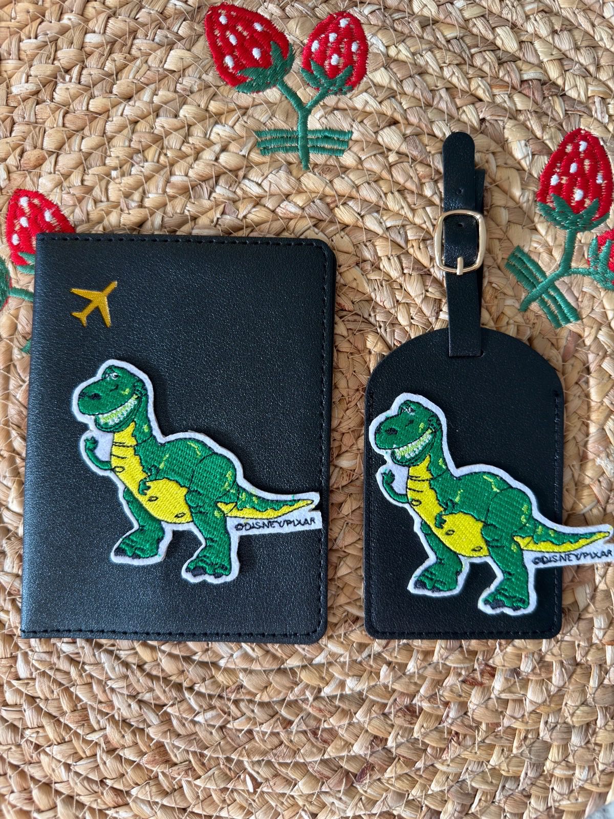 Disney Toy Story Rex luggage tag and passport cover
