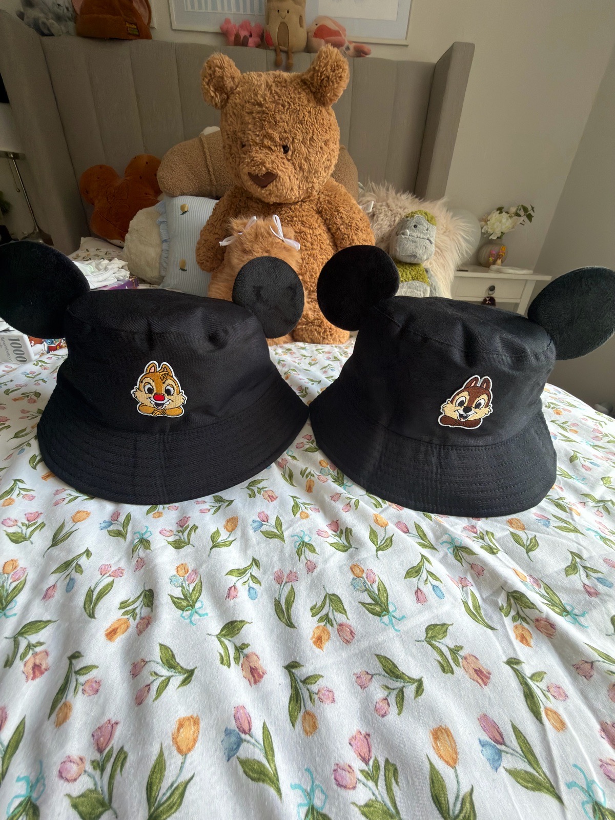 2 x Disney Chip and Dale matching bucket hats