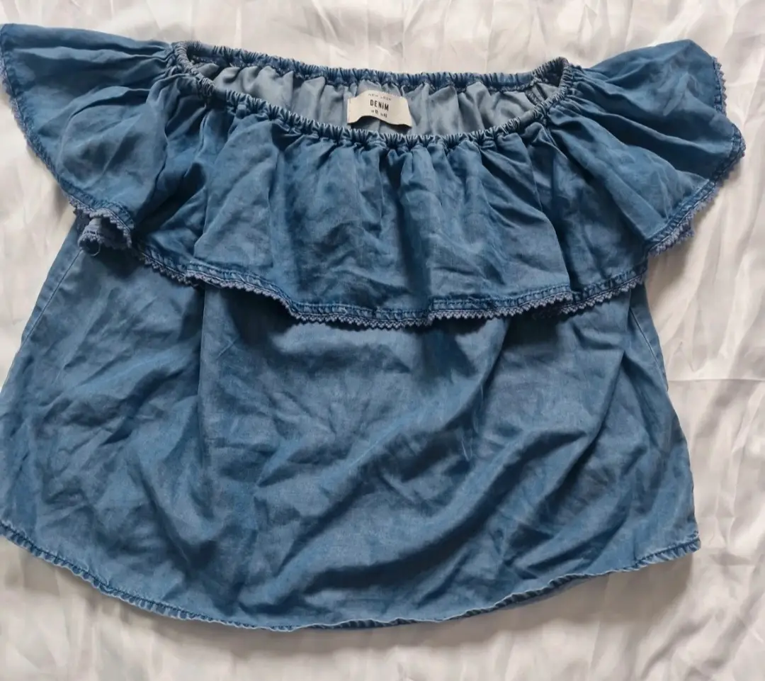 Denim ladies bardot top size 12 great condition