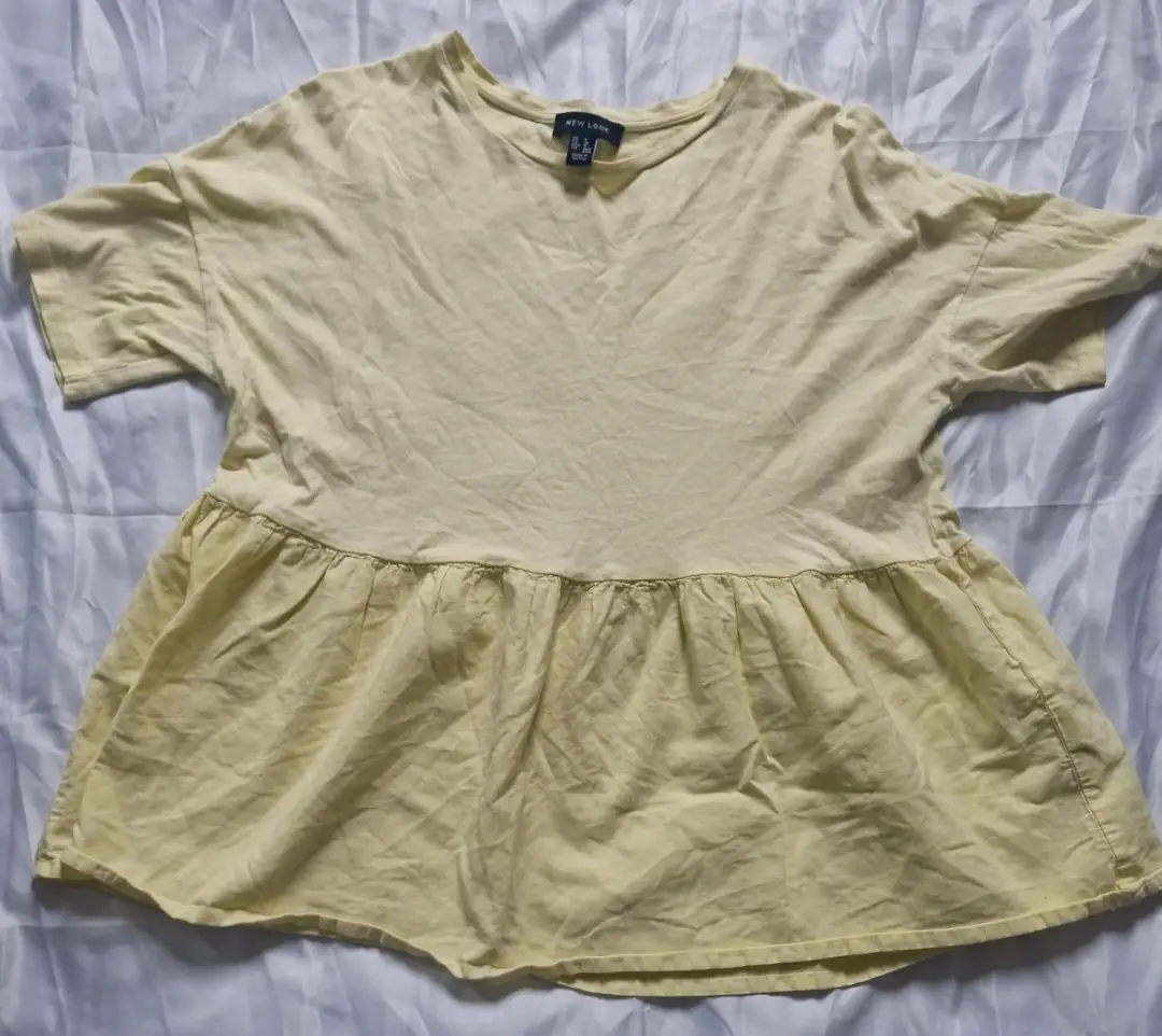 Yellow ladies peplum top size 8 great condition
