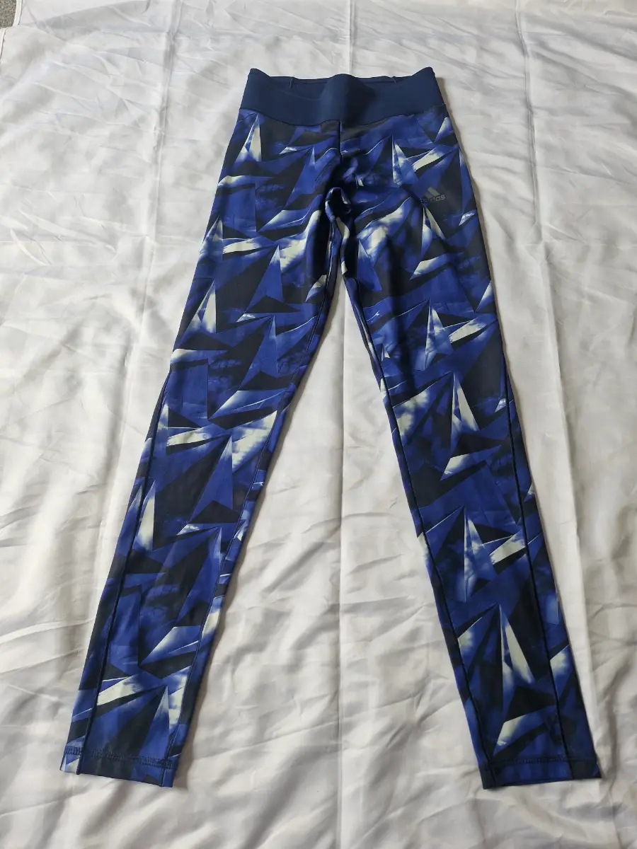 Adidas climalite blue patterned ladies leggings size XS great condition