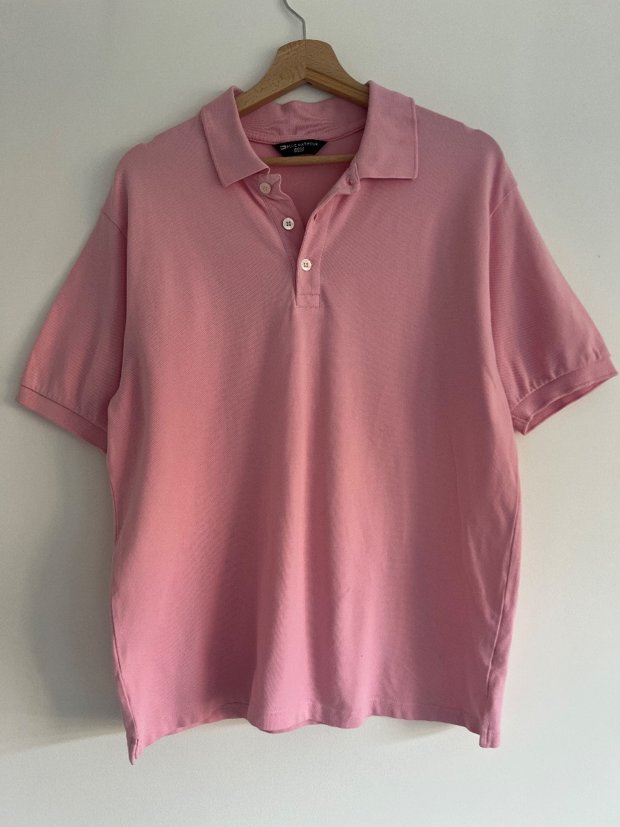 M&S Blue Harbour Pink Polo Shirt Mens M Cotton Short Sleeve Holiday Golf shirt