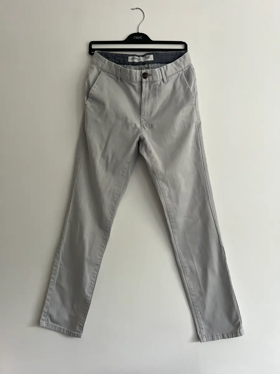 Burton Menswear Grey Stretch Skinny Chino Trousers - Casual - Size 30R