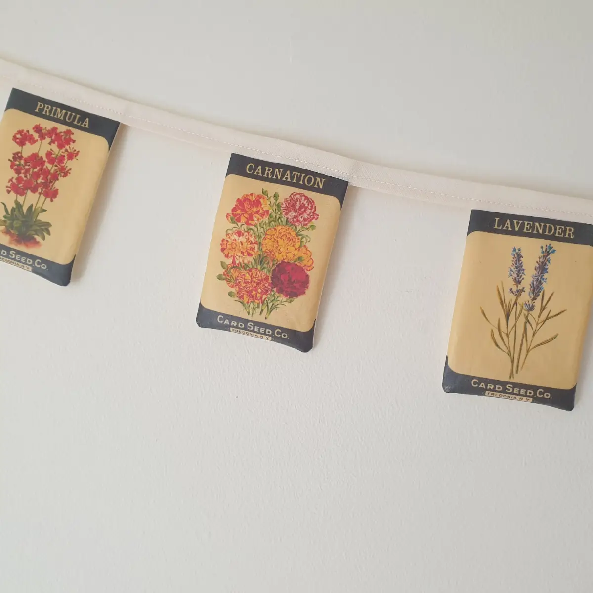 Floral Seed Packet Fabric Bunting