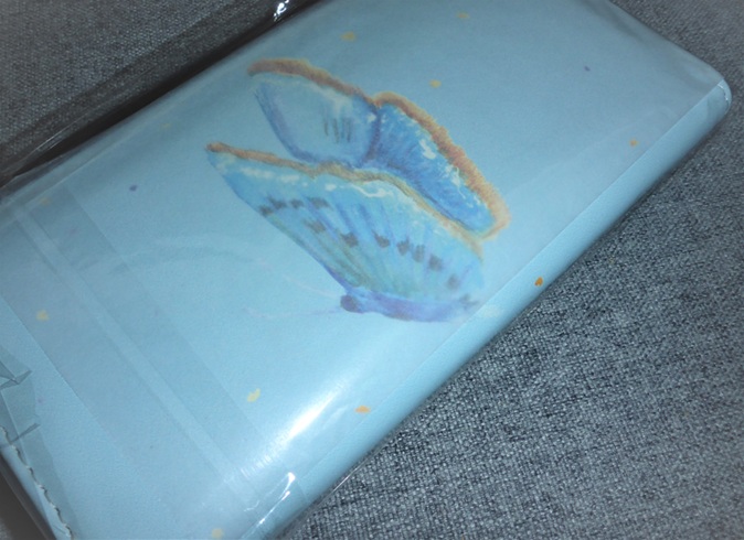 Black Ginger Butterfly Ladies Purse Blue Faux Leather Kat Jackson Wildlife Design