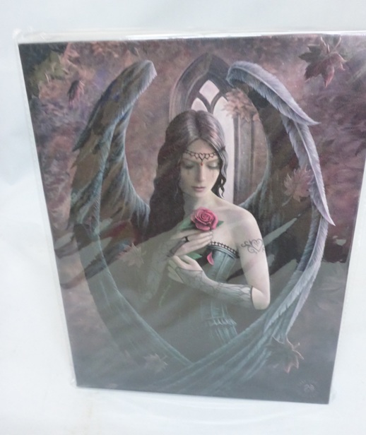 Anne Stokes Canvas Print Box Frame Wall Art Angel Rose Design 19cm x 25cm