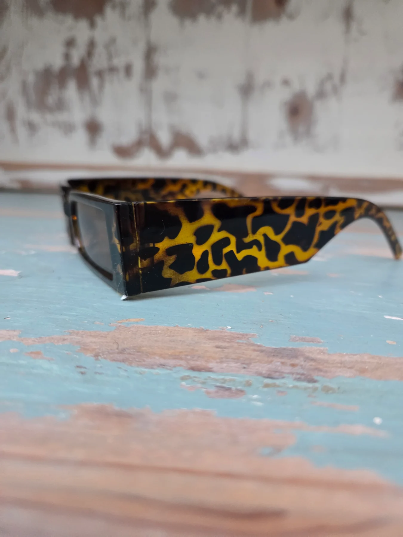 Tortoiseshell, Rectangle Sunglasses, UV400, Y2K, Streetwear