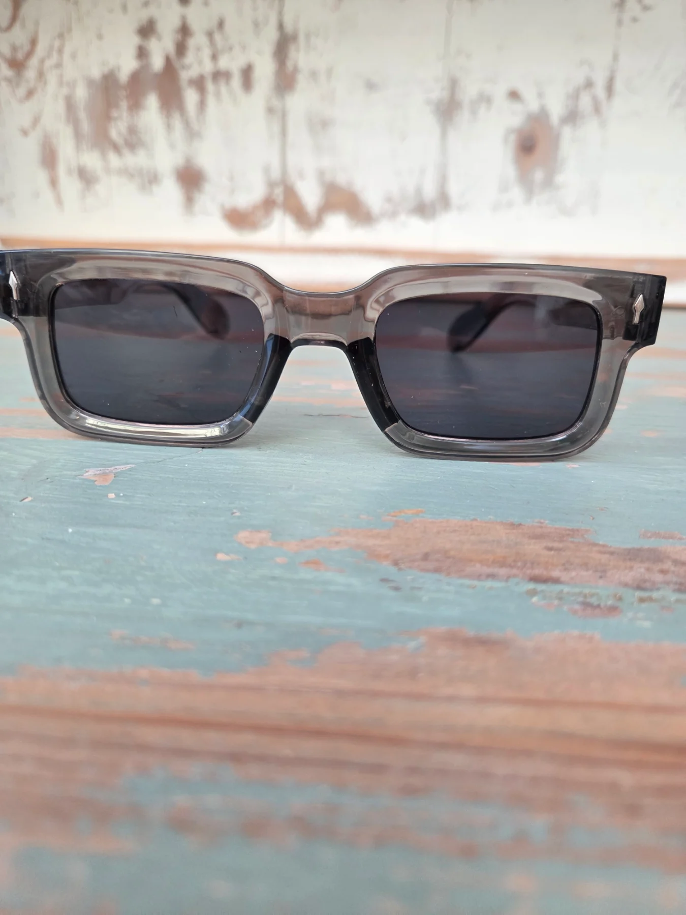 Share Y2K Grey Square Sunglasses Dark Lens Unisex Streetwear UV400