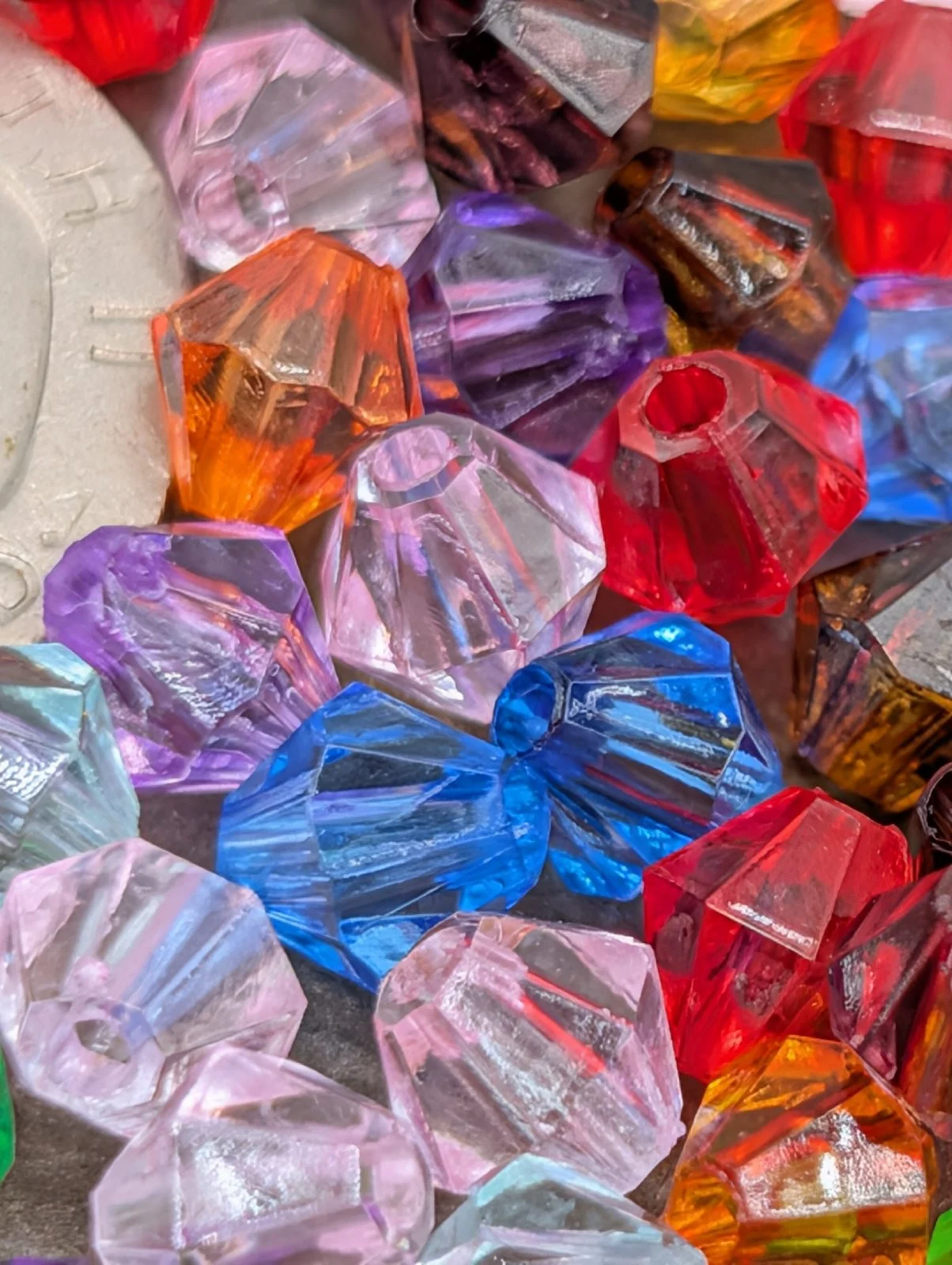 150 Acrylic Bicone Beads Mixed Colours Size 6mm