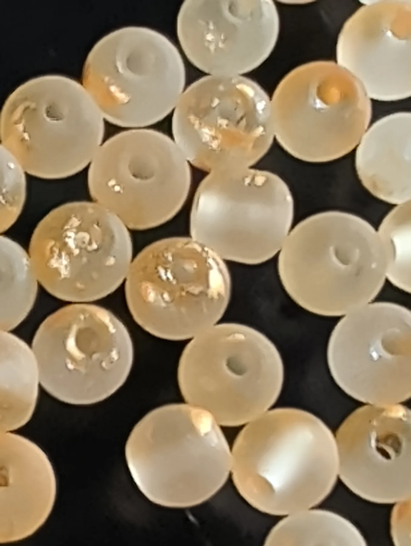 100 x Gold Frosted Glass Beads Size 4mm