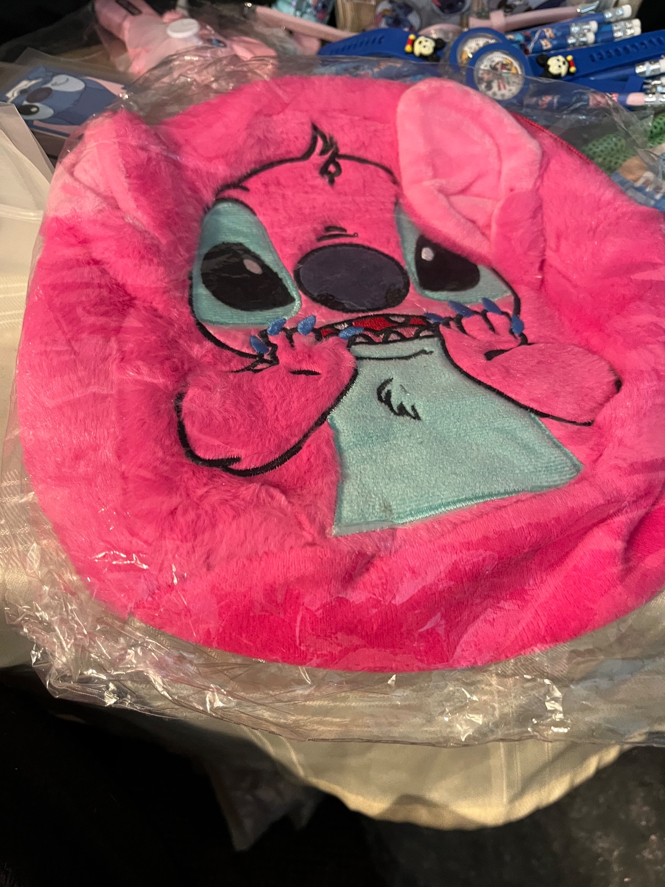 Dark pink stitch backpack