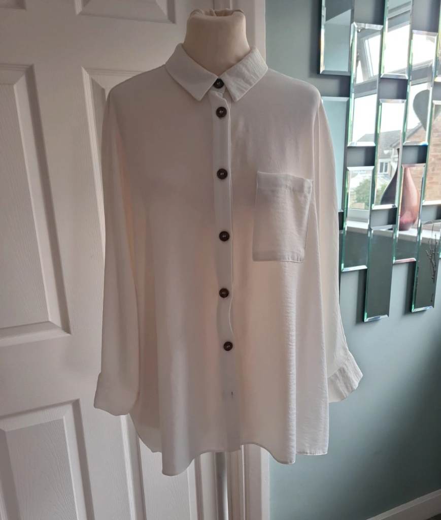 Primark Ecru Oversized Shirt Size 14