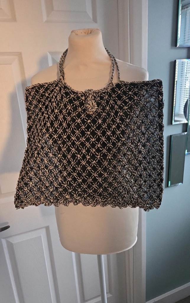 House of Frazer woven string black netting bag