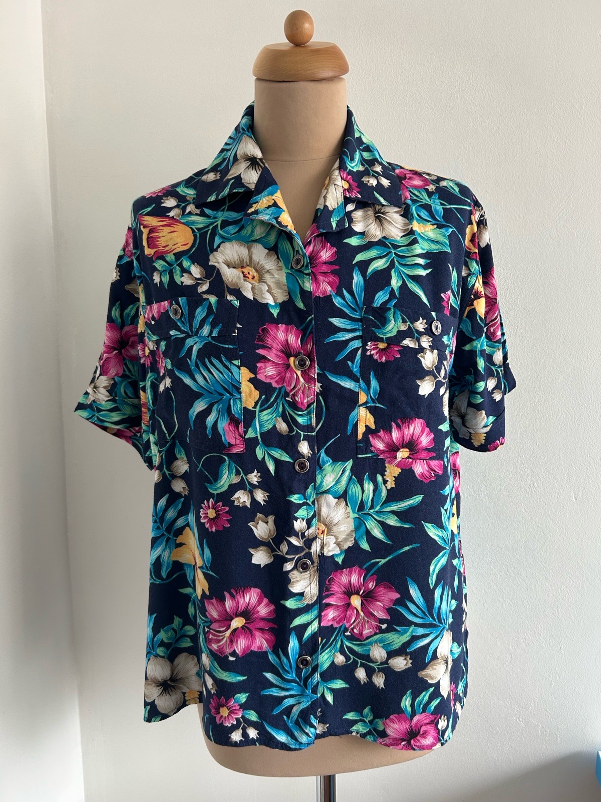 Vintage JANTZEN CLASSICS Hawaiian Tropical Floral Shirt - Size S (Fits UK 12/14)
