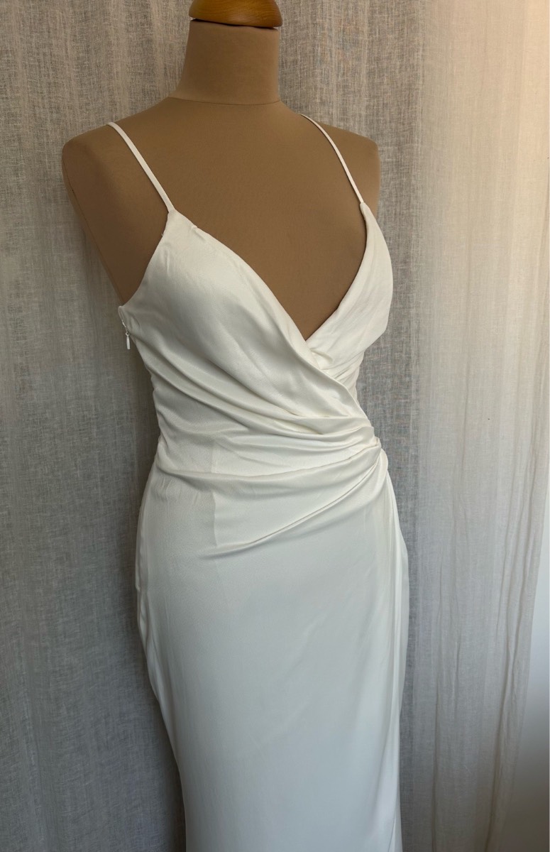 BNWT House of CB Gigi Ivory Draped Satin Bridal Gown S