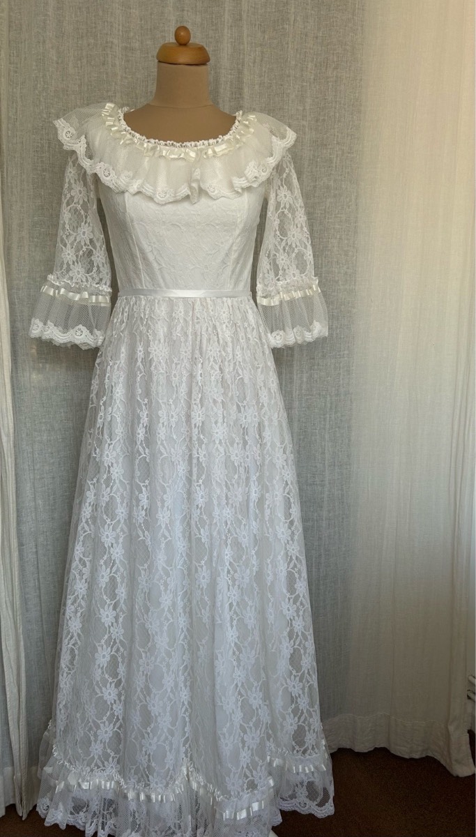 Vintage Ceremonia by Nicholas Ivory Lace Dress Size 8-10
