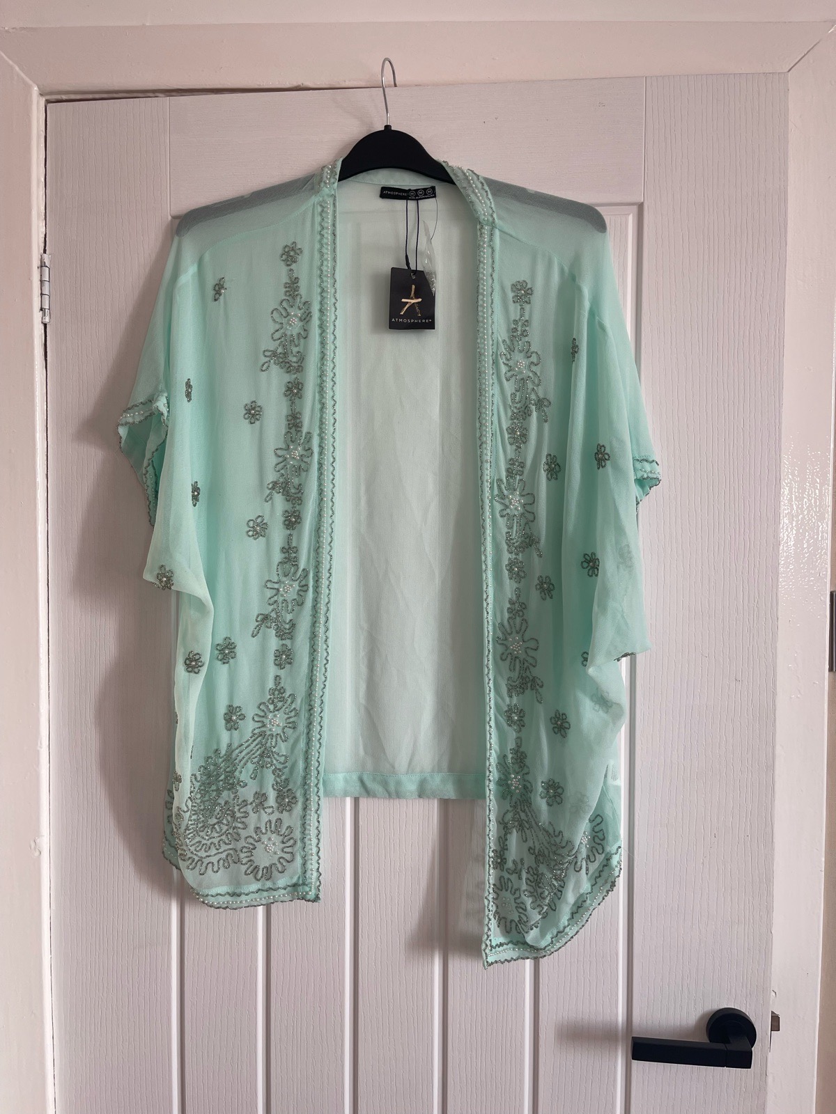 Primark light mint beaded kimono size M