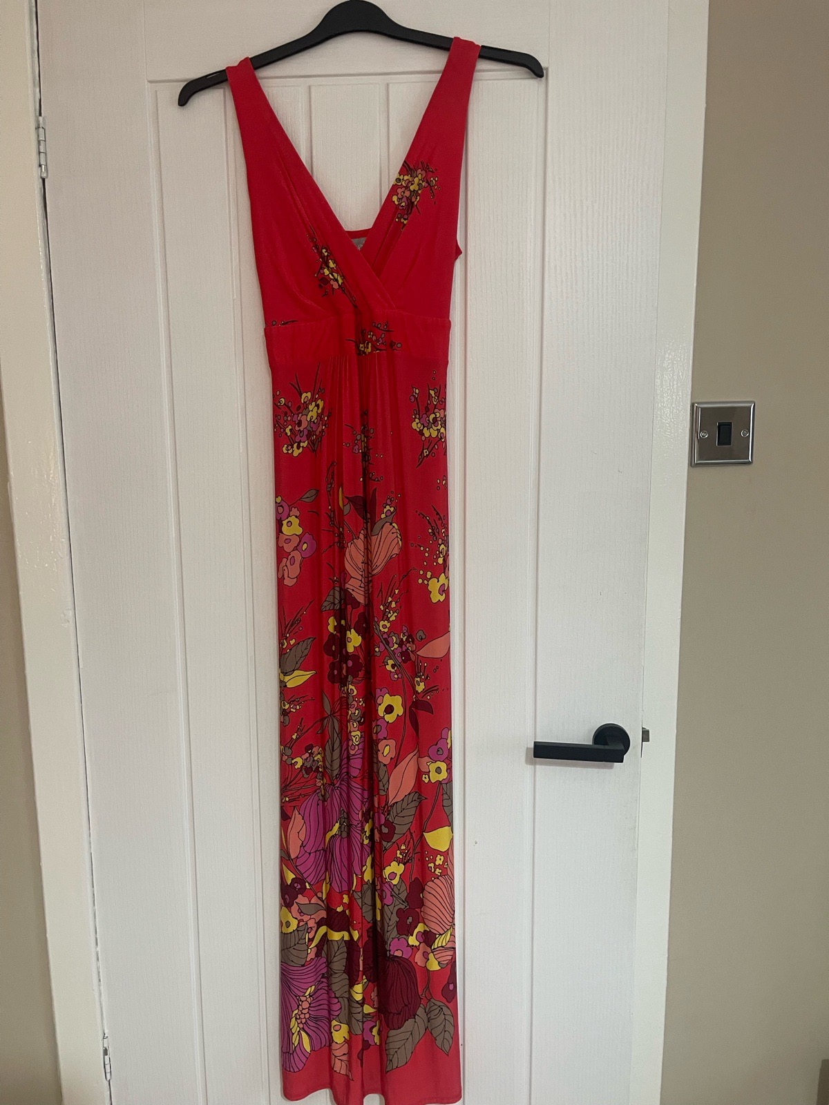 Wallis Red floral hippy style maxi dress size 12