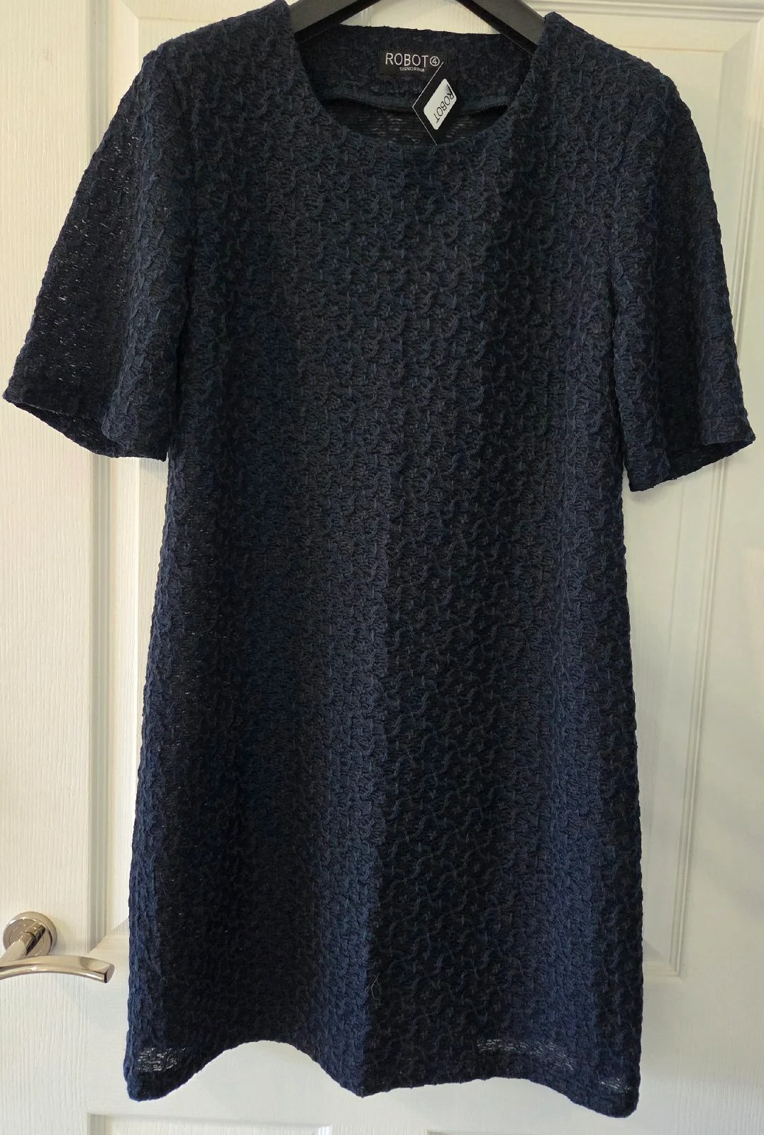 Robot Signorina Navy Blue Dress Knee Length Size UK 10/12 AUS4 100% Wool