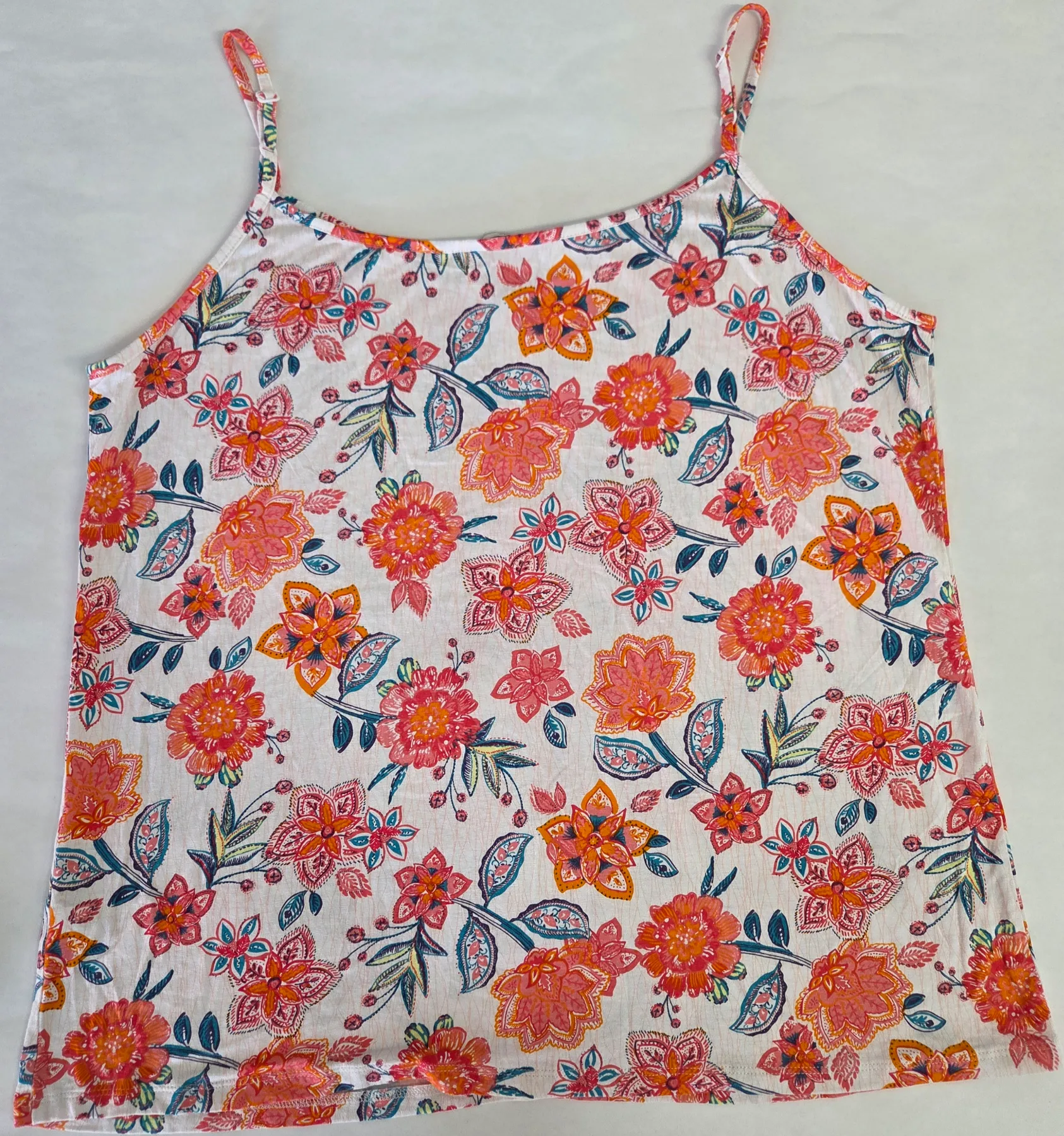 George Orange Floral Strappy Cami Top Size UK18