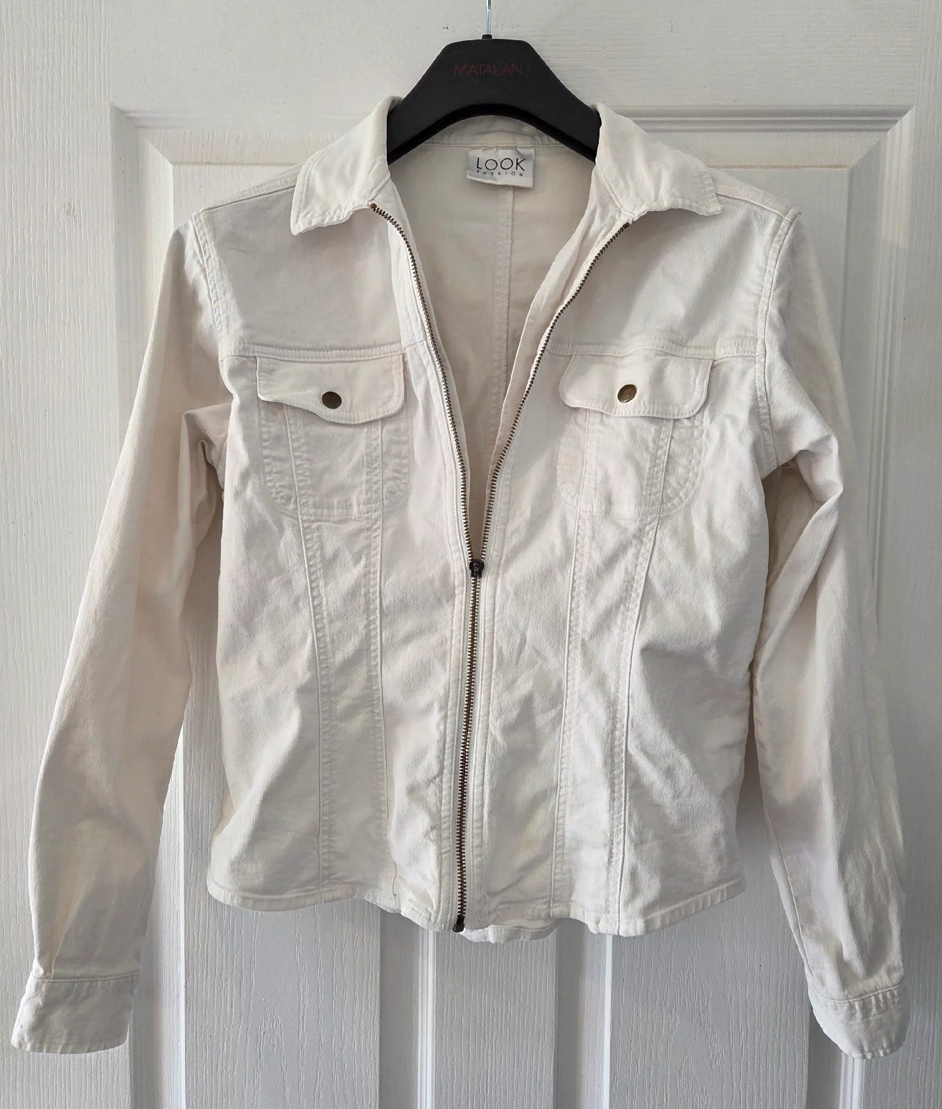 Look Fashion White Denim Jacket UK14