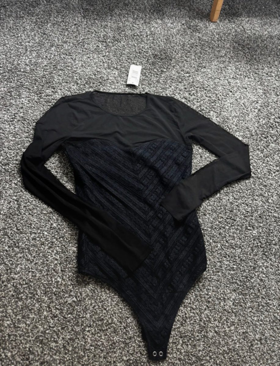 Abercrombie & Fitch Black Mesh & Lace Bodysuit