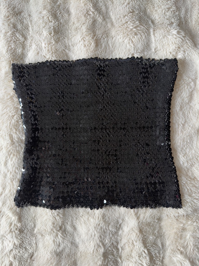 Mac Scott Black Sequin Stretch Tube Top Bandeau Mini Skirt Y2K Party Clubwear Size M