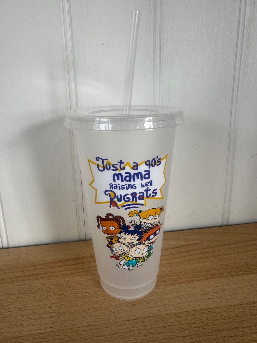 Brand new 24oz cold cup with rugrats 90s mama
