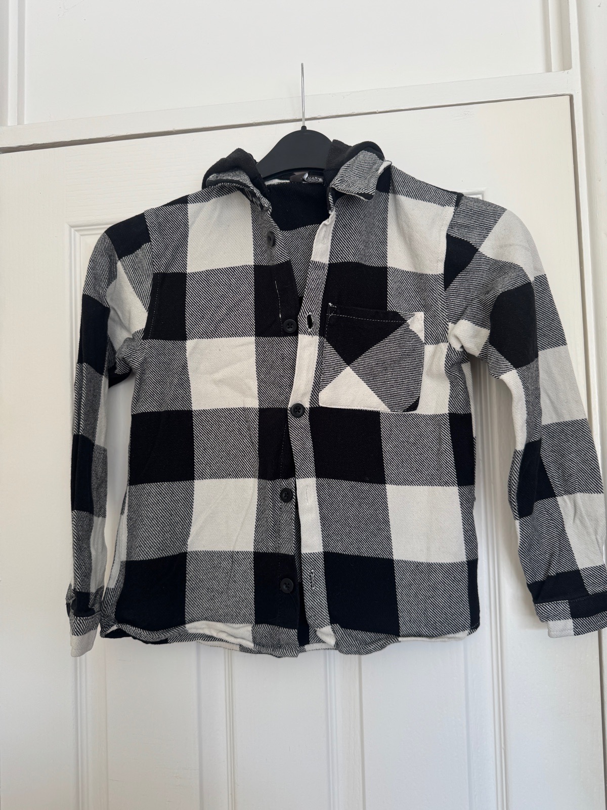 Boys hoodies long sleeve checked top