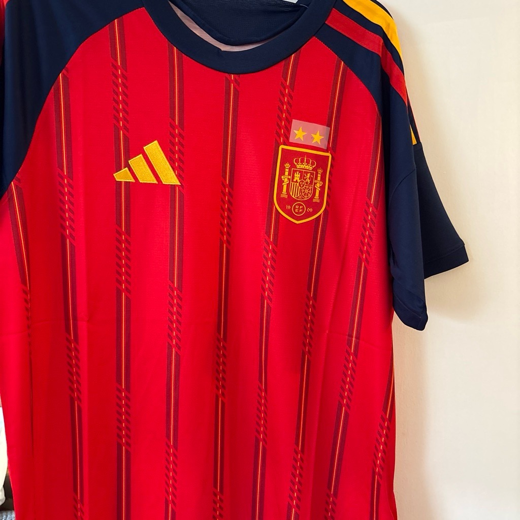 Spain 2026 World Cup winners home shirt. 2 stars