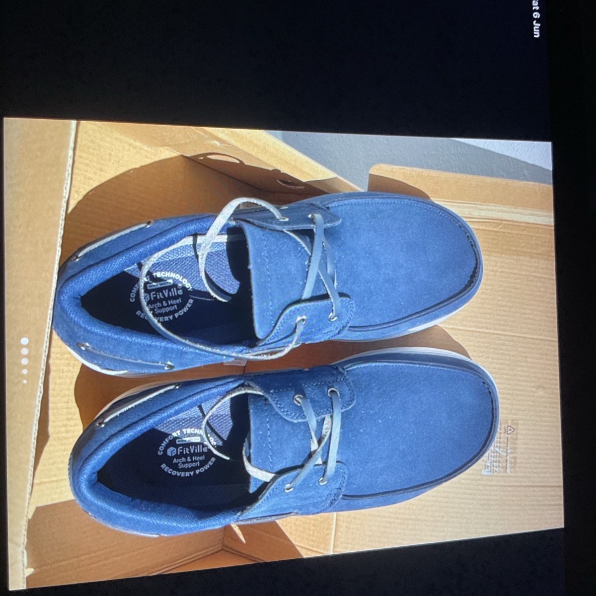 Mens Fitville casual boat shoes leather sz 12