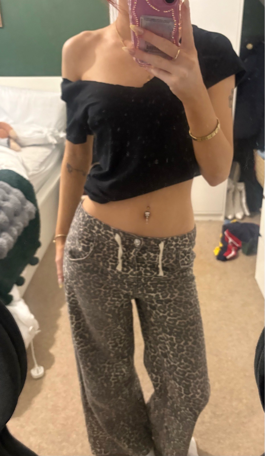 Zara leopard print jeans