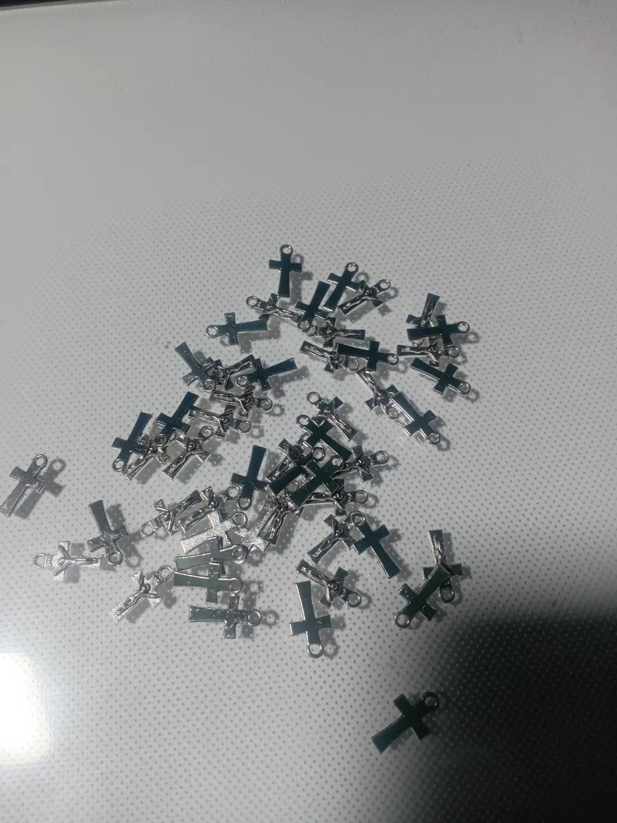 Silver stainless steel  cross charms