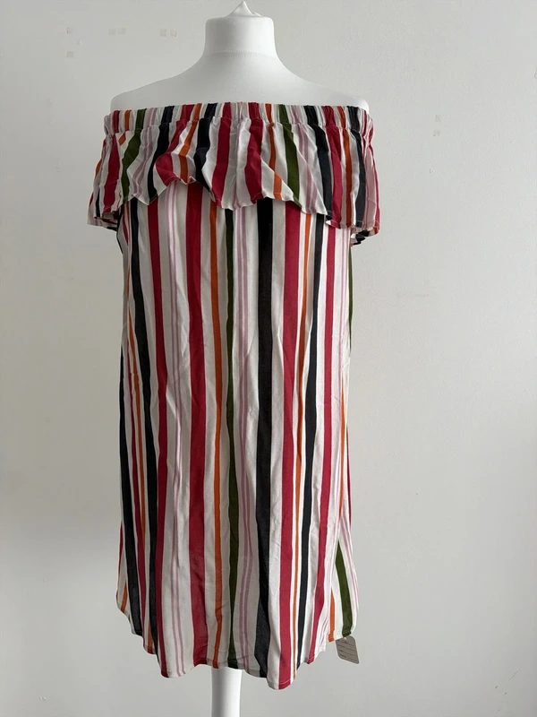 #081 Primark, spanish tunic dress, striped, size uk8 eur 36