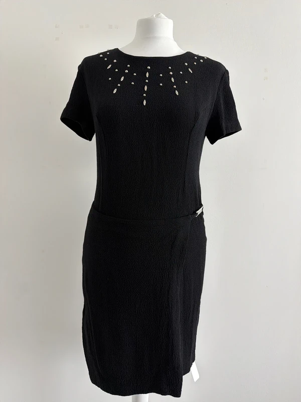 #039 Black classic dress, size approx. M