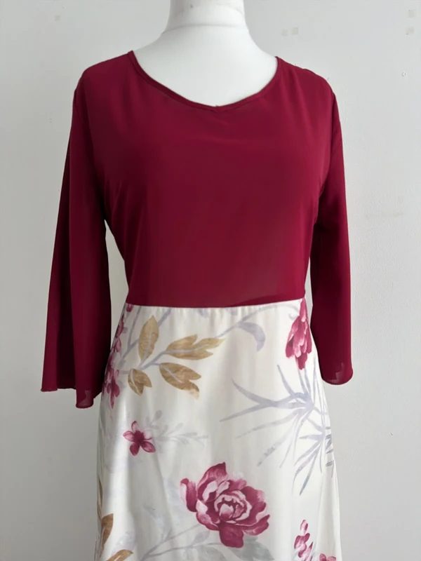 #064 Shein elegant long dress with flowers, size M eu 38