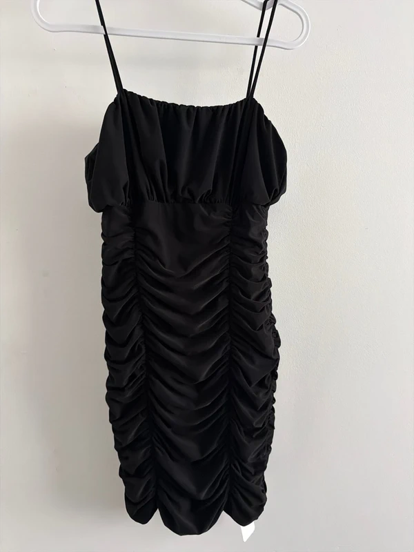 #045 Alltrends fashion black tight mini dress size 8