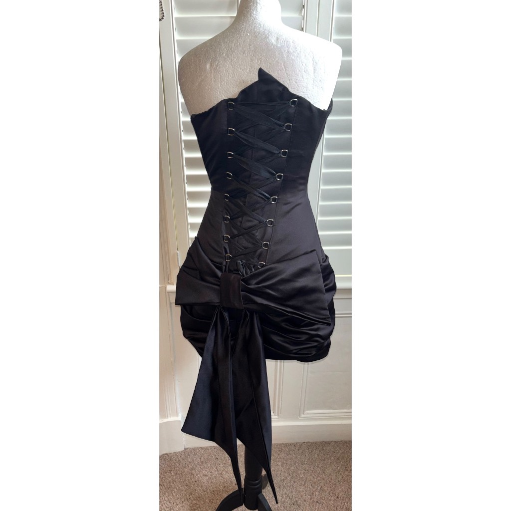 BNWoT | Kevan Jon | RRP £270 | Black | Bow | Corset | LBD / Mini Dress | M