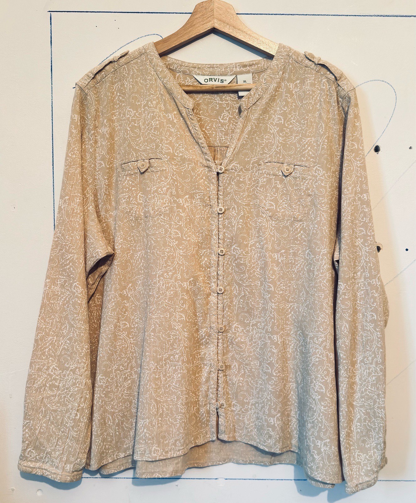 Orvis Women’s Floral Leaf Long sleeve Top XL