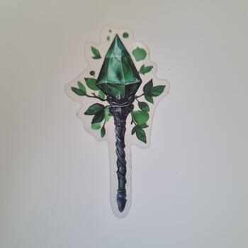Emerald Crystal Wand Vinyl Sticker – Approx 2.5 Inches