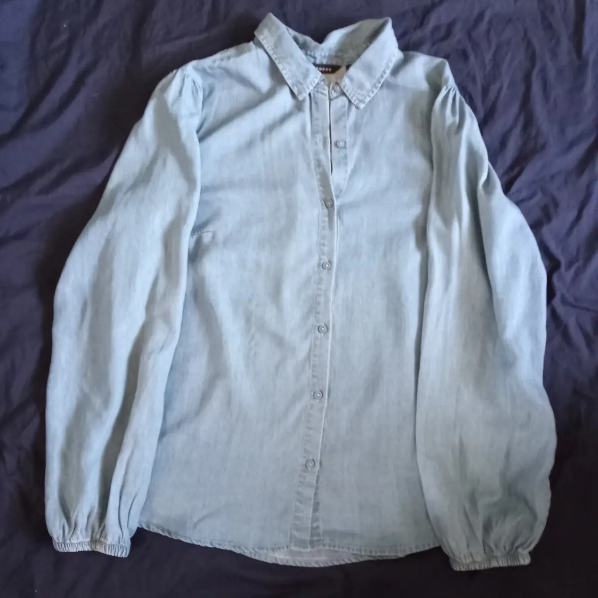 Peacocks Light Wash Denim Shirt Size 16