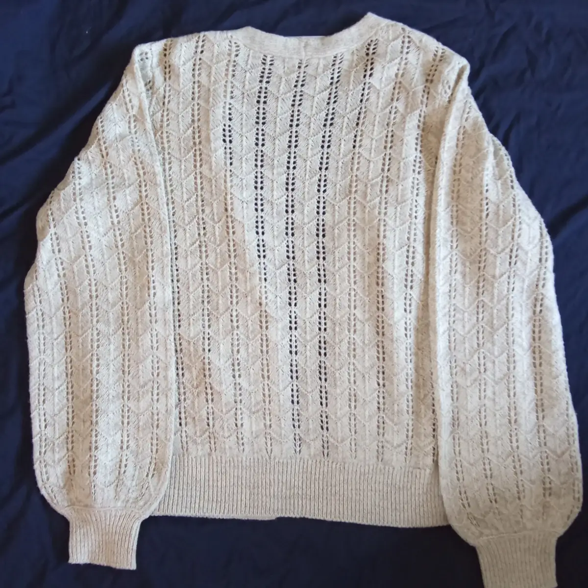 Papaya Cream Open Knit Jumper Size L