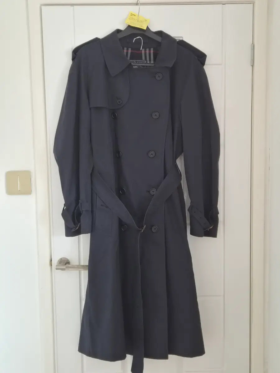 Vintage Burberry Navy Coat