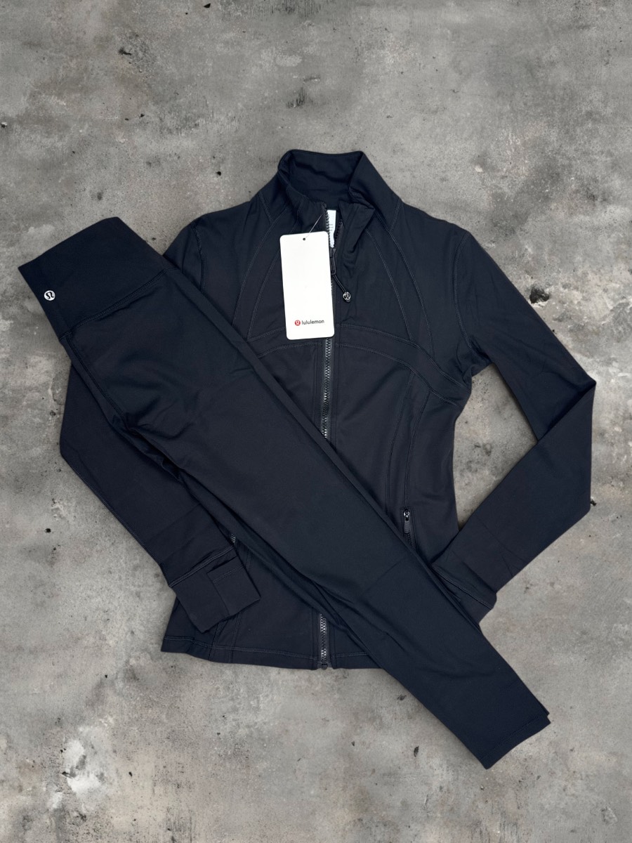 Lululemon Define Jacket & Leggings Matching Set – Black (Size Uk 10)