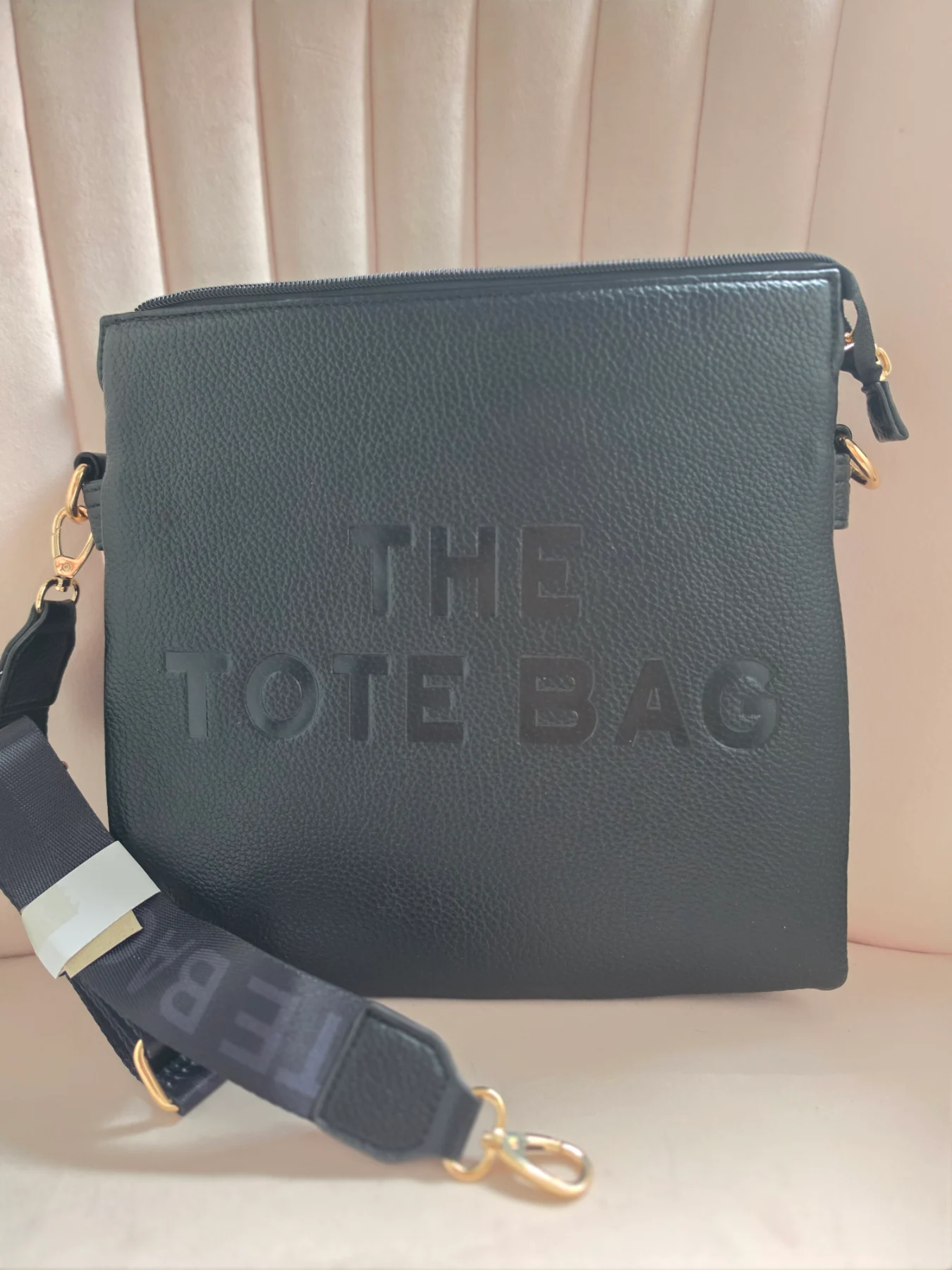 The Tote Bag. Ladies handbag – Black pebbled finish