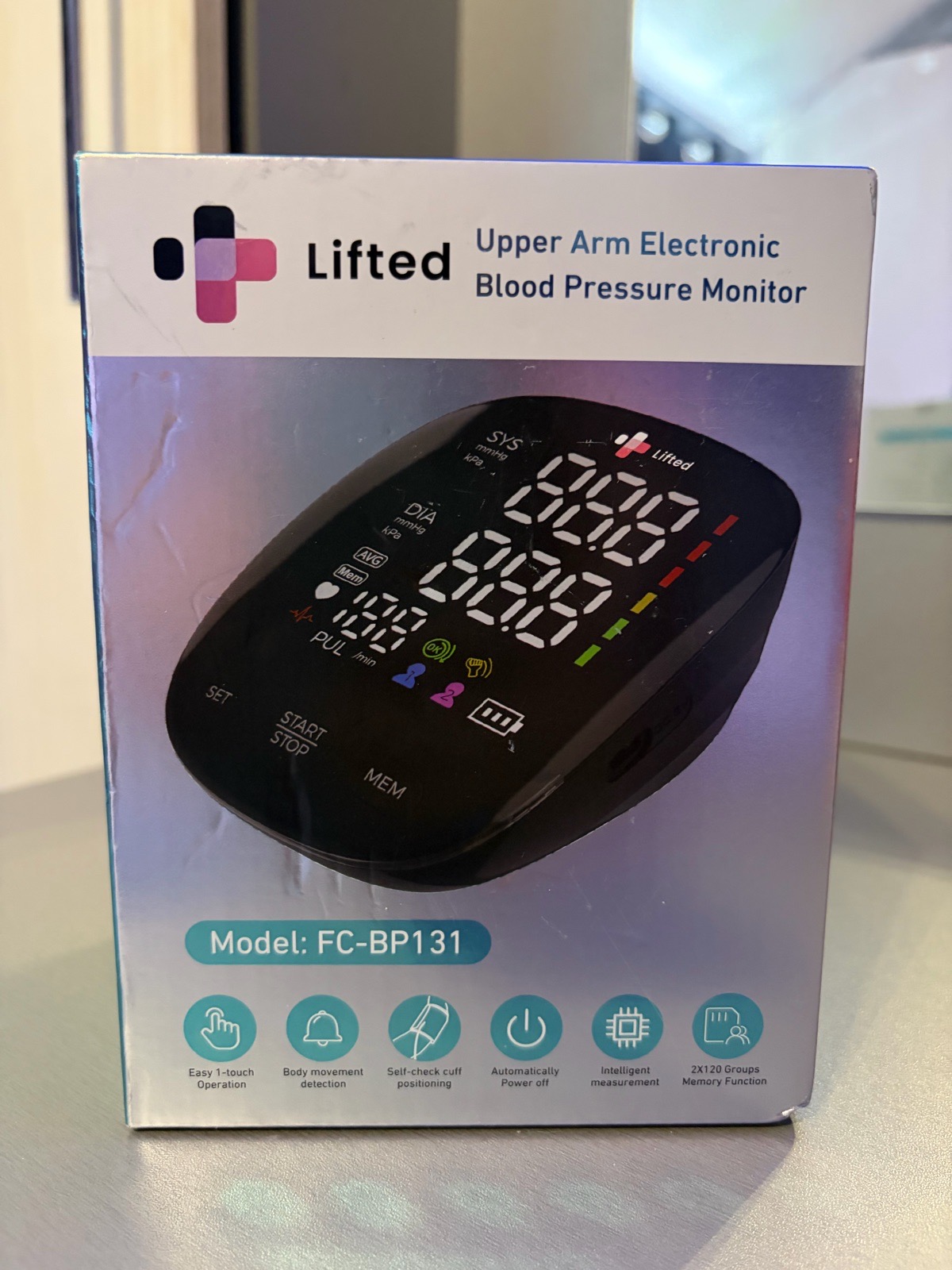 Lifted Upper Arm Electronic Blood Pressure Monitor (Model: FC-BP131)