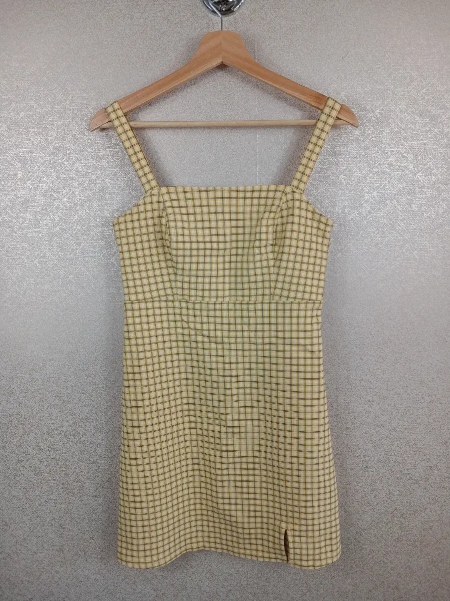 Hollister Yellow Plaid Mini Dress S Small Clueless 90s Gingham Skater Pinafore