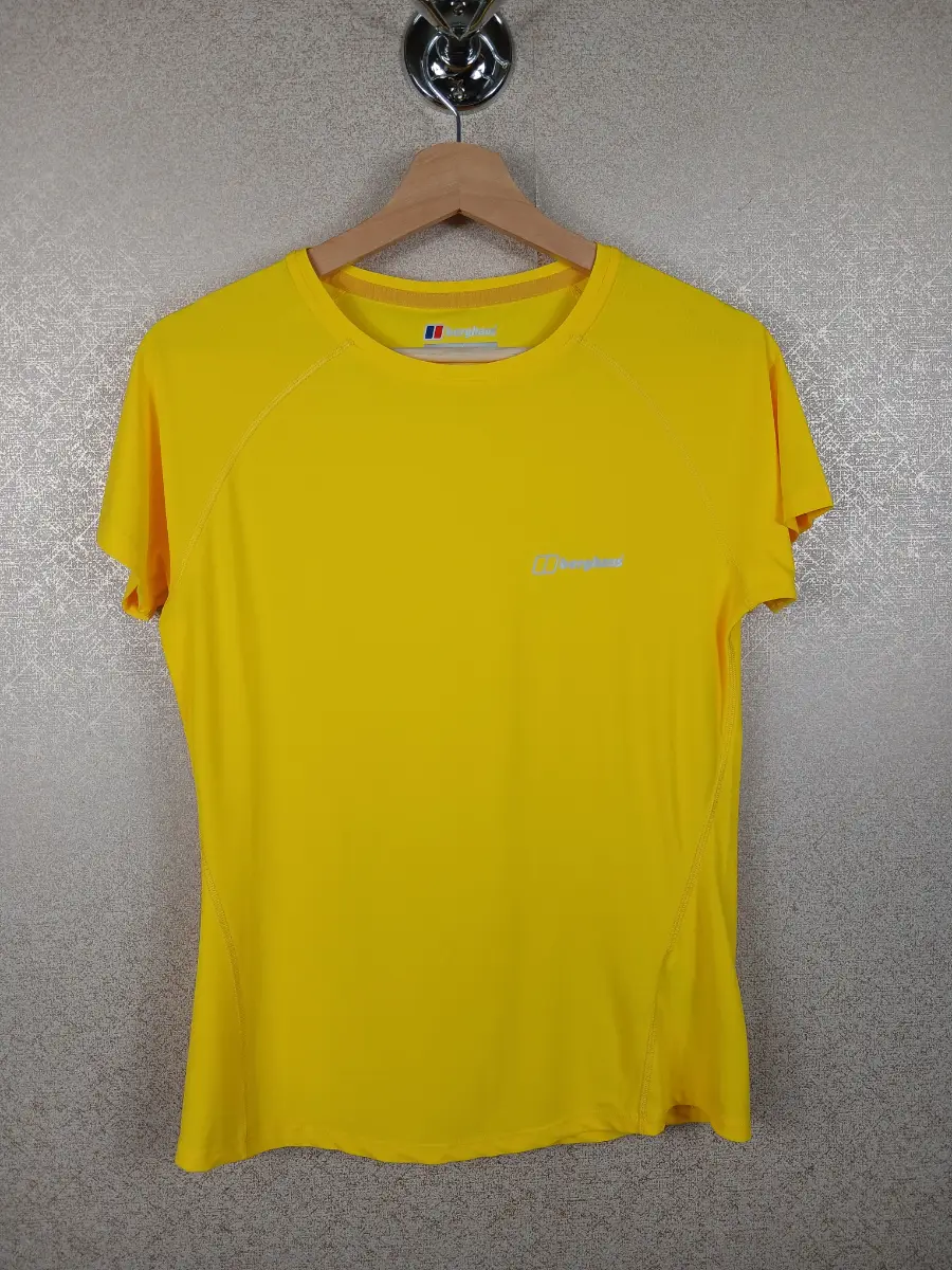 Berghaus Womens 24/7 Argentium Tech Tee Yellow Gym Hiking Running Tshirt Size 10