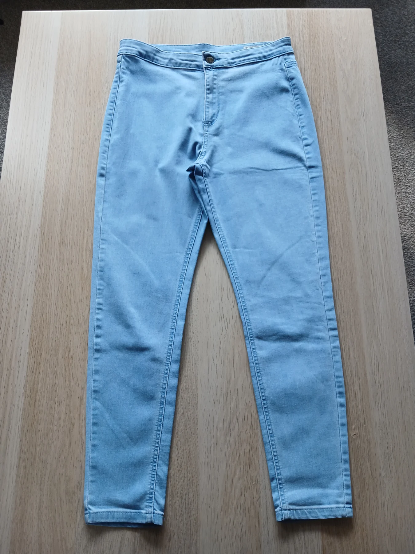 M&S Marks & Spencer Womens Super Skinny Jeans Size 12 Short Light Blue Denim VGC