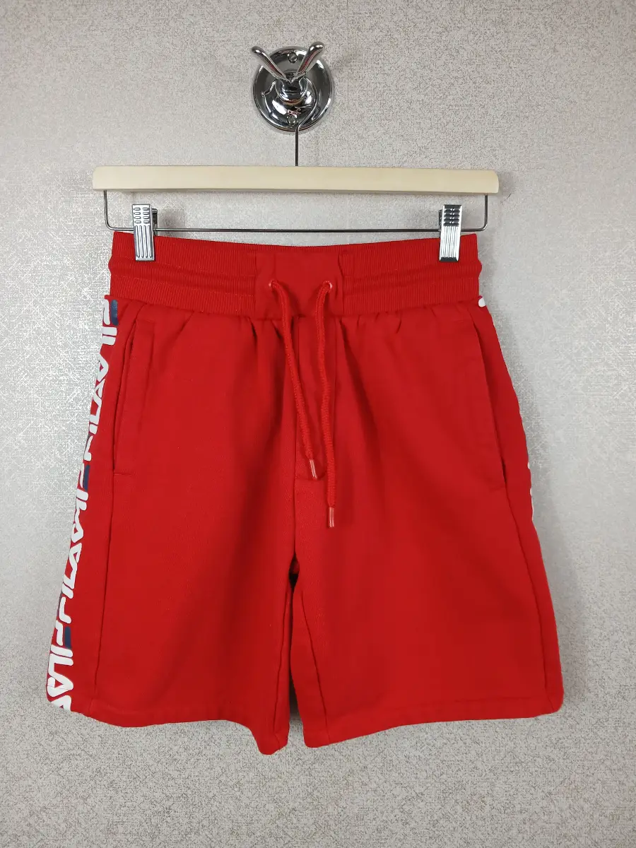Fila Mens Red Sweat Shorts Size S Small Gothic Side Logo Fleece Gym Lounge Wear